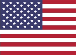 [ai] The flag of the United States, featuring 13 horizontal stripes in red and white and a blue field with 50 white stars arranged in nine rows.